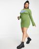 Daisy Street Plus Daisy Street Plus mini knit dress with heart graphic and flared sleeves-Green - 4