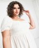 Daisy Street Plus Daisy Street Plus mini milkmaid tea dress with puff sleeves in white - 3
