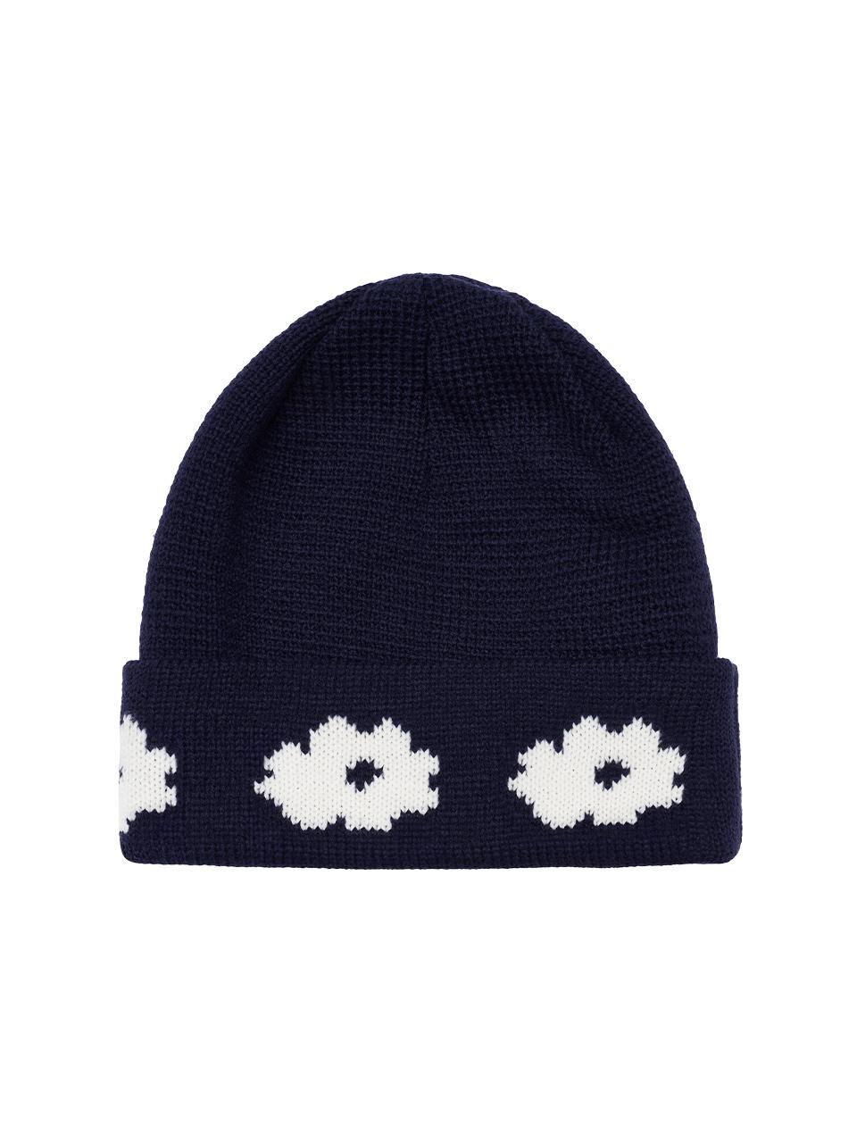 DAISY SYNDROME BLOSSOM BEANIE navy