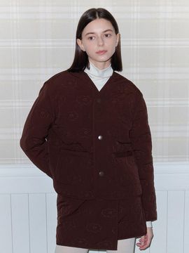 DAISY SYNDROME BLOSSOM QUILTING JACKET brown