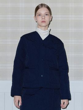 DAISY SYNDROME BLOSSOM QUILTING JACKET navy