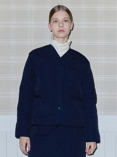 DAISY SYNDROME BLOSSOM QUILTING JACKET navy