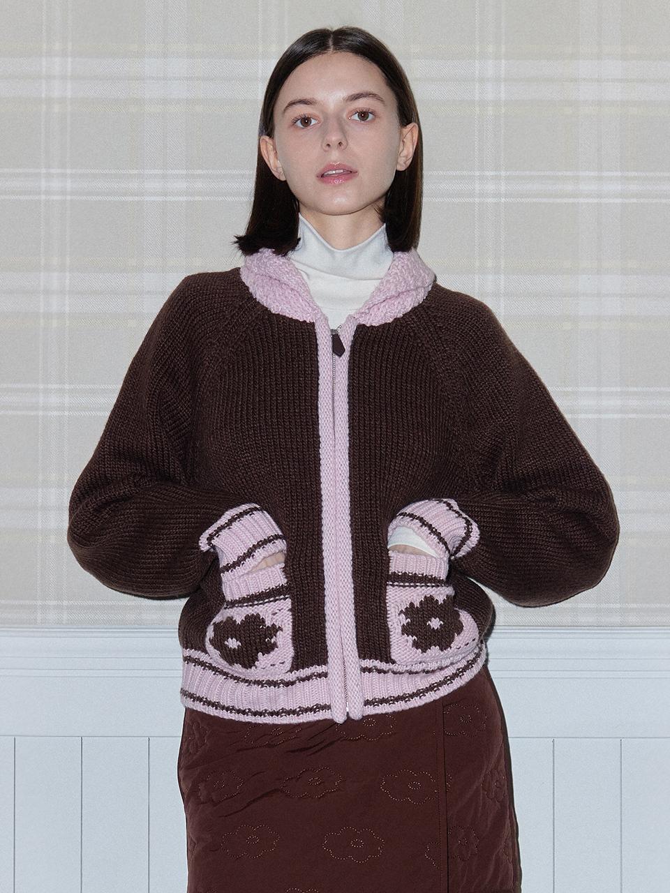 DAISY SYNDROME COZY CARDIGAN brown
