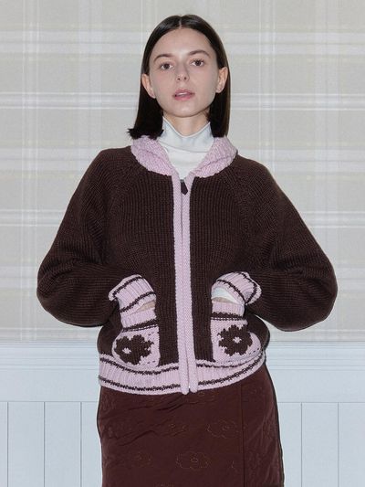 DAISY SYNDROME COZY CARDIGAN brown