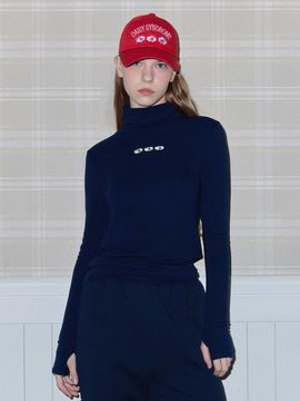 DAISY SYNDROME D, D, D SLIM TURTLE NECK TOP_navy