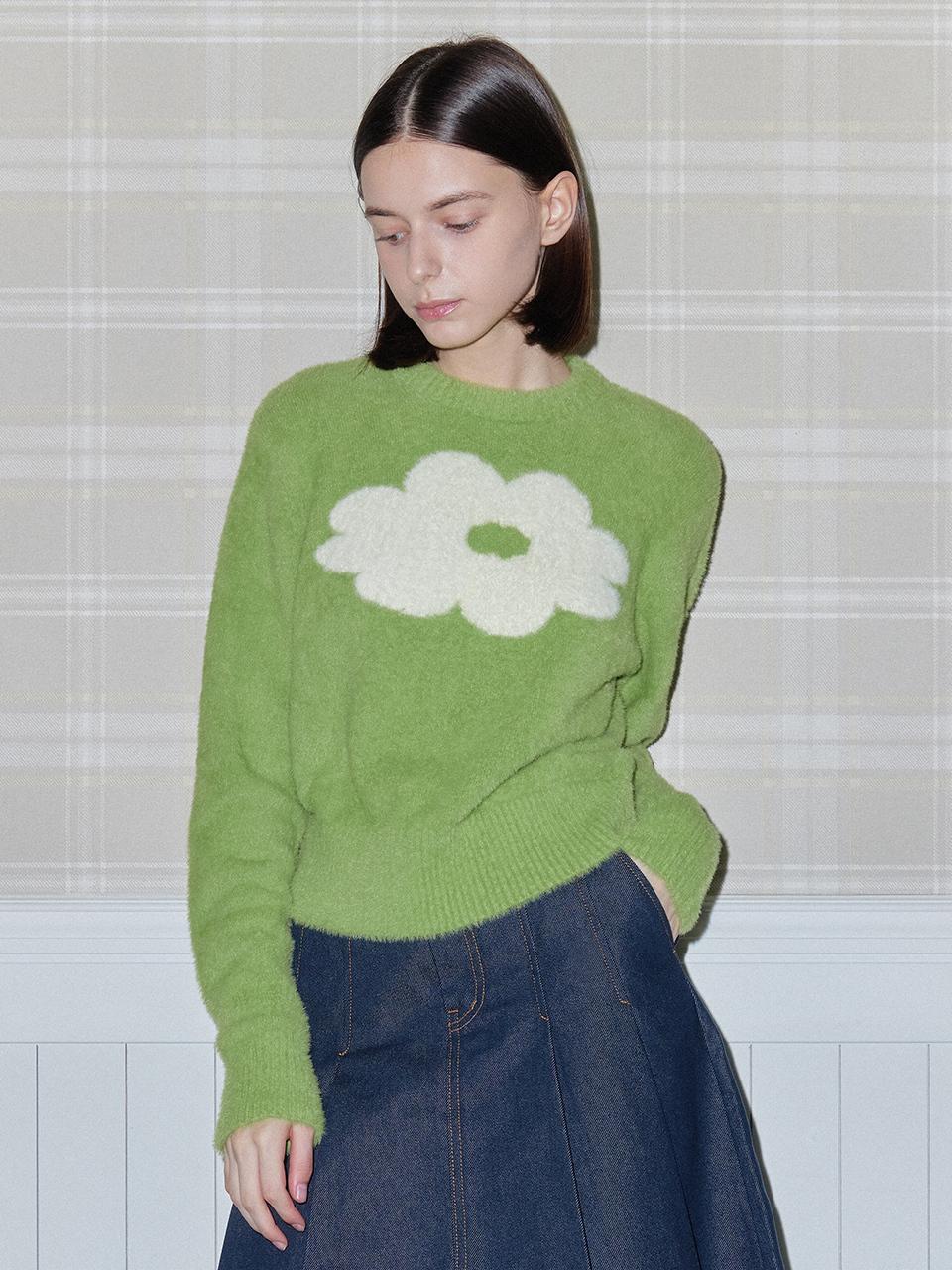 DAISY SYNDROME TICKLE CREW NECK KNITWEAR_Green