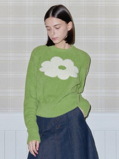 DAISY SYNDROME TICKLE CREW NECK KNITWEAR_Green