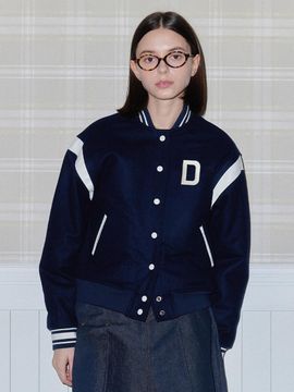DAISY SYNDROME TRIPLETS VARSITY JACKET navy
