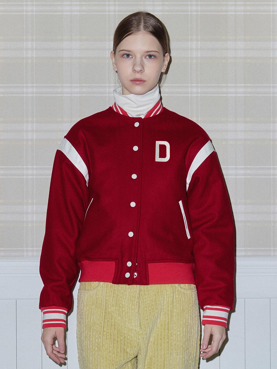 DAISY SYNDROME TRIPLETS VARSITY JACKET red