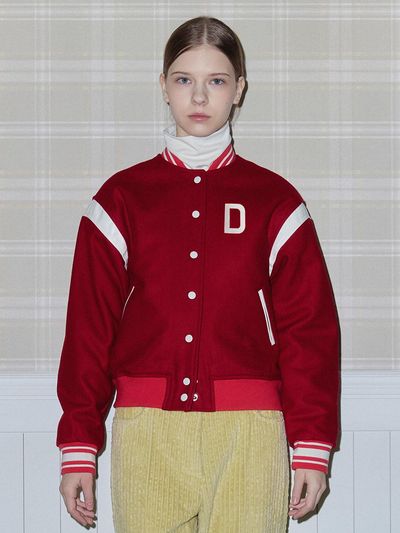 DAISY SYNDROME TRIPLETS VARSITY JACKET red
