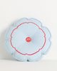 Damson Madder Cotton Embroidered Button Round Shaped Pillow - 1