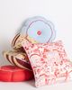Damson Madder Cotton Embroidered Button Round Shaped Pillow - 4