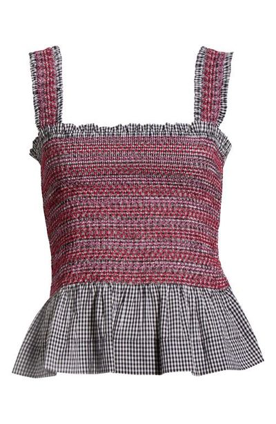 Damson Madder Damson Madder Ami Smocked Organic Cotton Peplum Camisole