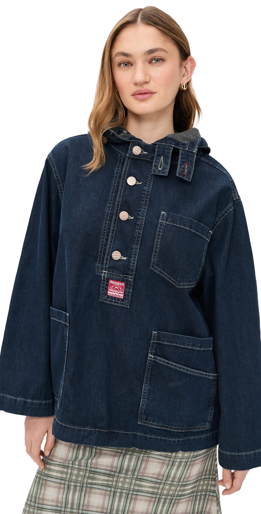 Damson Madder - Briar Hoodie In Neptune Wash Blue