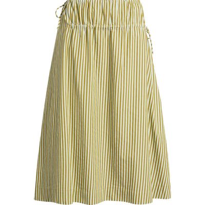 Damson Madder Damson Madder Caspia Striped Volume Midi Skirt