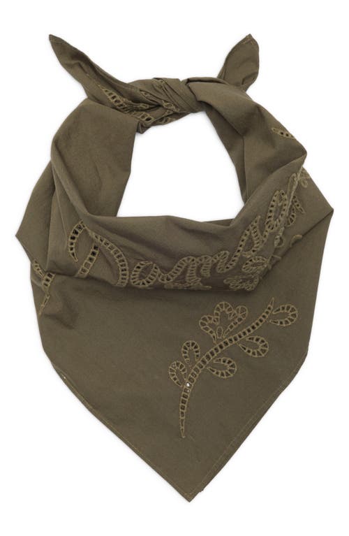 Damson Madder Damson Madder Embroidered Organic Cotton Headscarf