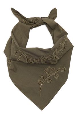 Damson Madder Damson Madder Embroidered Organic Cotton Headscarf