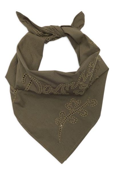 Damson Madder Damson Madder Embroidered Organic Cotton Headscarf