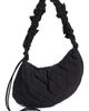 Damson Madder Damson Madder Embroidered Rose Ruched Kidney Bag Black One - 1