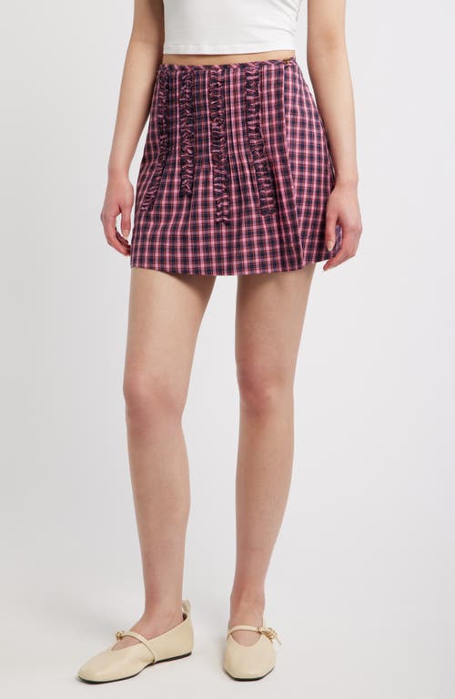 Damson Madder Damson Madder Glinda Checked Ruffled Miniskirt