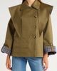 Damson Madder Damson Madder Jerry Reversible Crop Organic Cotton Trench Coat - 5