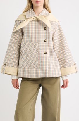 Damson Madder Damson Madder Jerry Reversible Crop Trench Coat