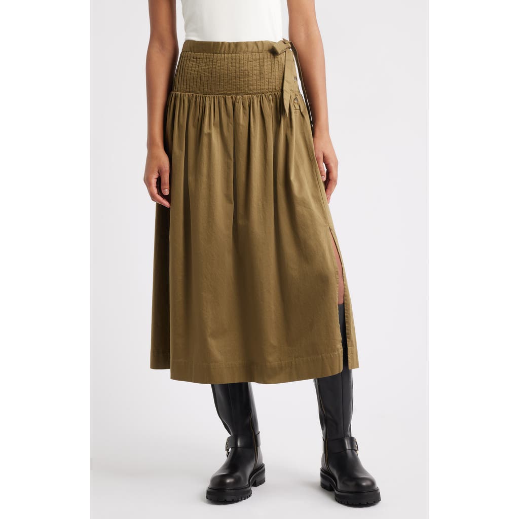 Damson Madder - Josie Drop Waist Organic Cotton Midi Skirt