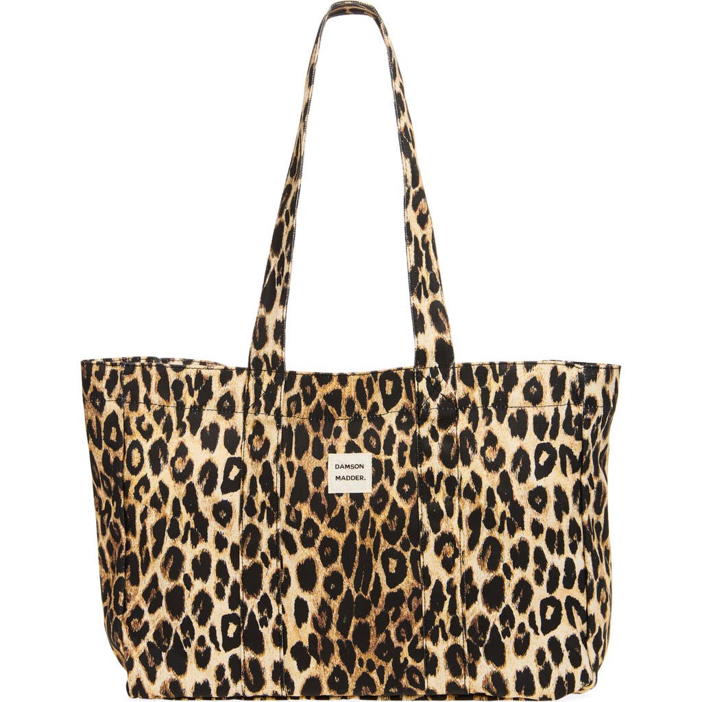 Damson Madder Damson Madder Leopard Canvas Tote 