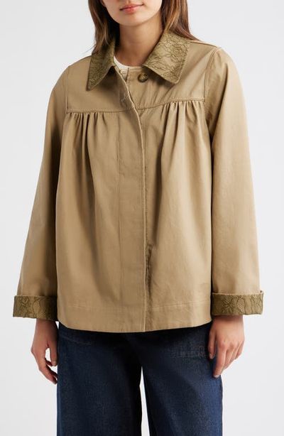 Damson Madder Damson Madder Mercedes Lace Collar Organic Cotton Mini Coat