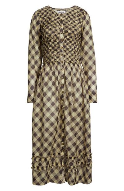 damson madder long sleeve dress Malinda Ls Smocked Midi Dress- Red