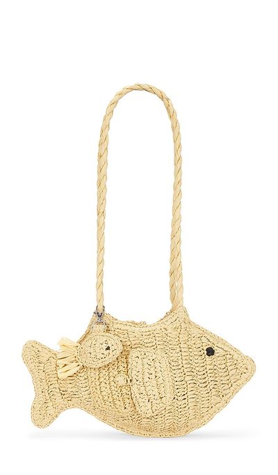 Damson Madder Damson Madder Raffia Fish Bag With Bag Charm