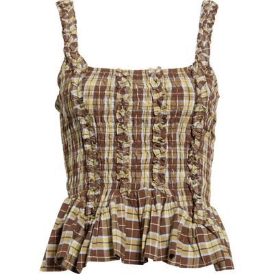 Damson Madder Damson Madder Raphi Check Organic Cotton Top