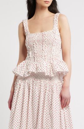 Damson Madder Damson Madder Raphi Smocked Peplum Cami