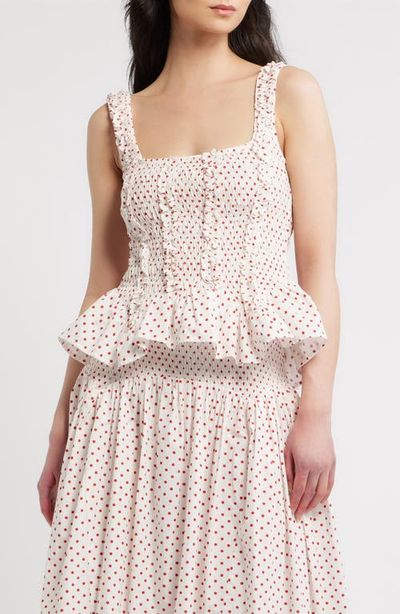 Damson Madder Damson Madder Raphi Smocked Peplum Cami