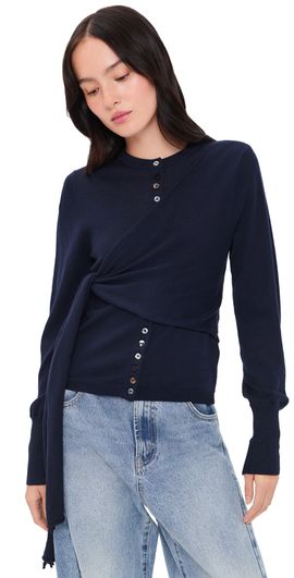 Damson Madder Damson Madder Venna Wrap Cardigan Navy