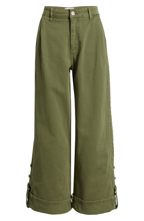 Damson Madder Damson Madder Wylie Button Cuff Wide Leg Organic Cotton Jeans