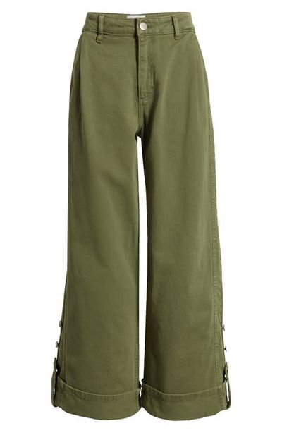 Damson Madder Damson Madder Wylie Button Cuff Wide Leg Organic Cotton Jeans
