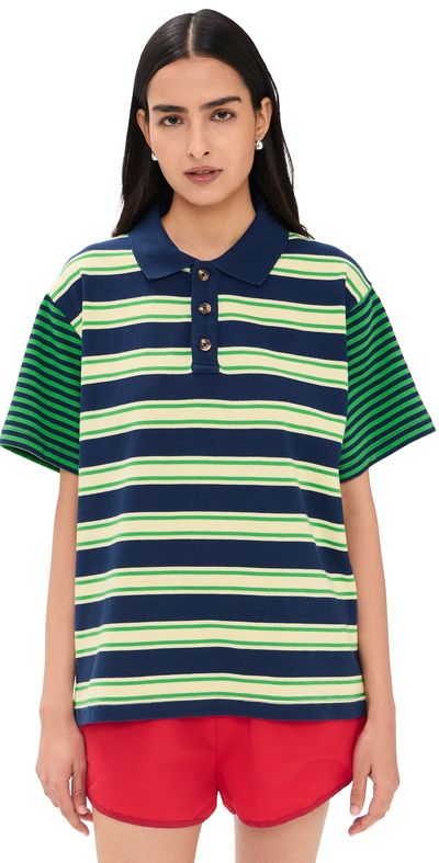 Damson Madder Damson Madder Zia Rugby Mix Stripe Shirt Multi