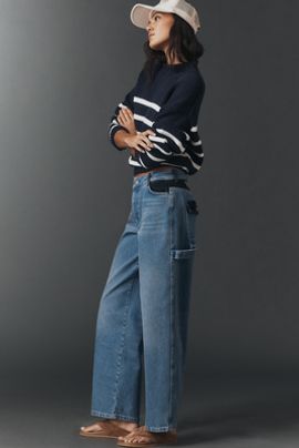 Damson Madder Drew High-Rise Wide-Leg Organic Cotton Jeans