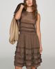 Damson Madder Drop Waist Ruffled Midi Dress - 1