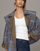 Damson Madder Jerry Cotton Cropped Trench Coat Jacket - 5