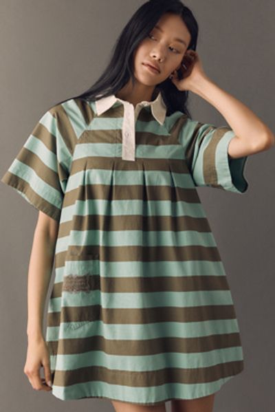 Damson Madder Maggie 100% Cotton Stripe Mini Dress