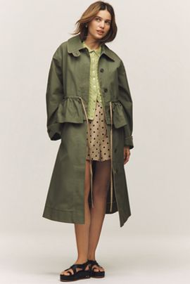 Damson Madder Myrtle Convertible Trench Coat Jacket