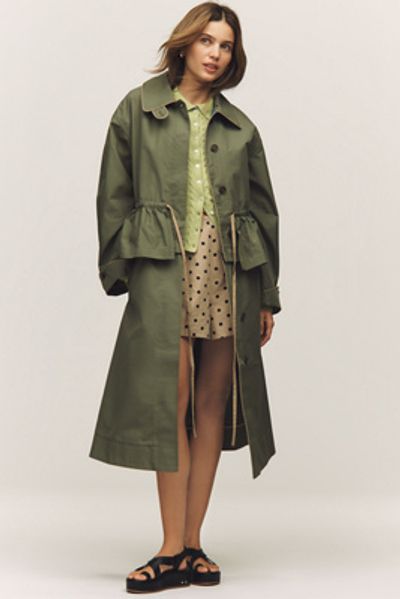 Damson Madder Myrtle Convertible Trench Coat Jacket