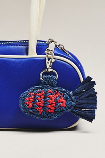 Damson Madder Raffia Fish Bag Charm