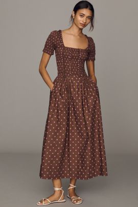 Damson Madder Raphaela 100% Cotton Midi Dress
