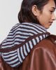 Damson Madder Tie Front Hooded Scarf - 4
