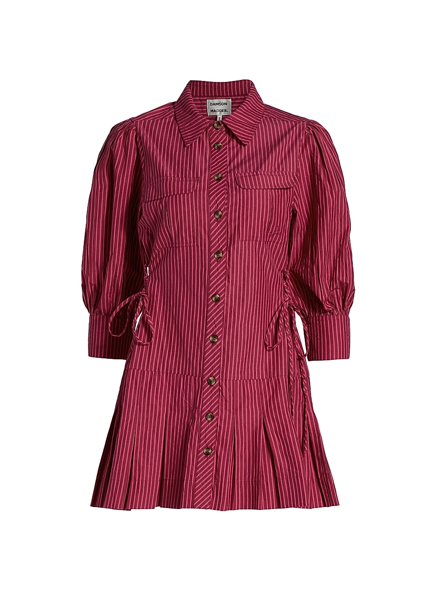Damson Madder - Women's Maisie Striped Mini Shirt Dress