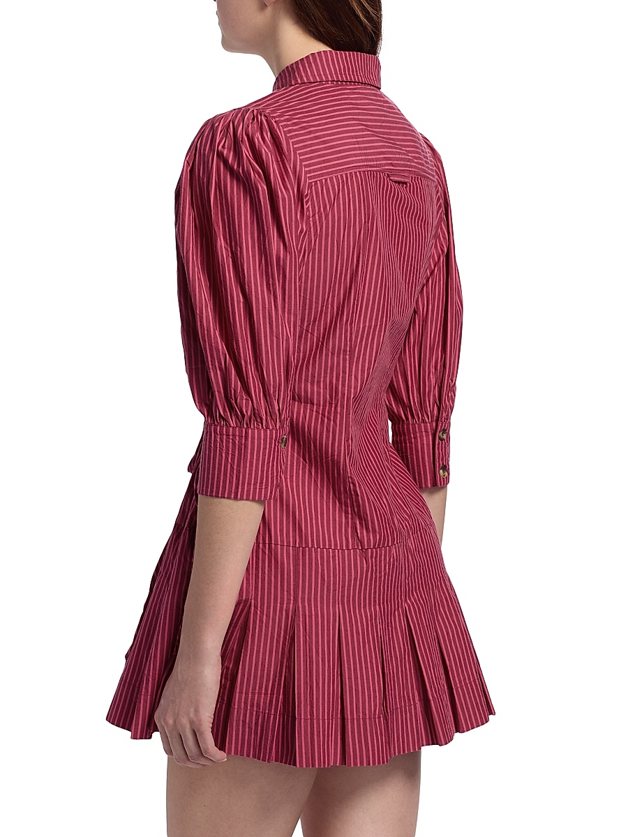 Damson Madder - Women's Maisie Striped Mini Shirt Dress