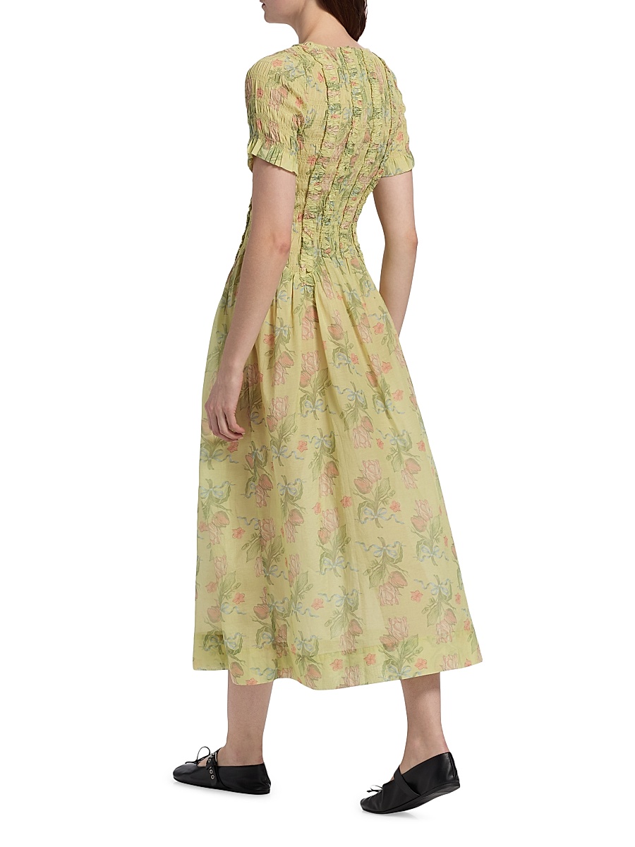 dressy floral maxi dress Laufry Yellow Floral Print Maxi Dress - US 16